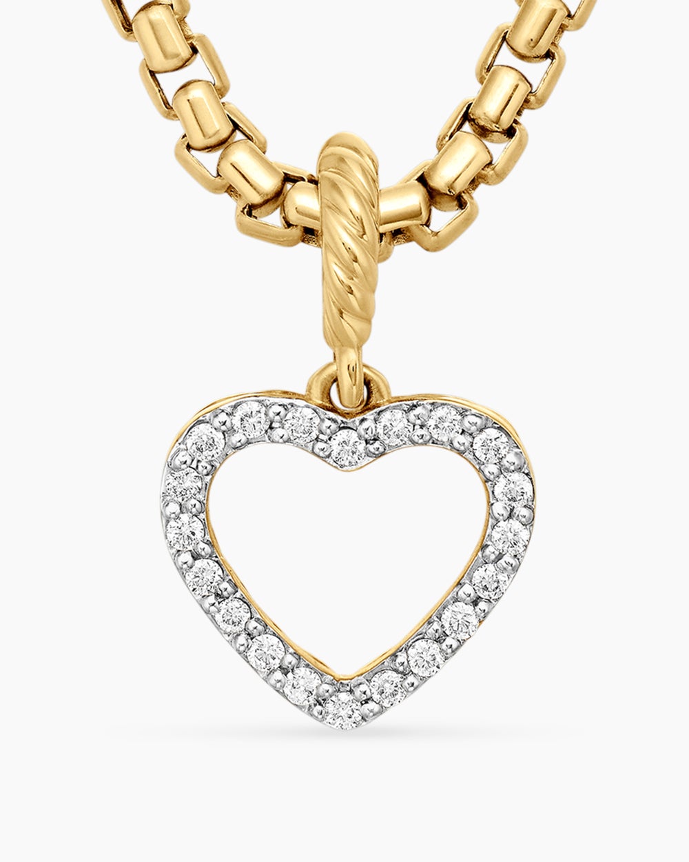Amulette avec cœur en or jaune 18 carats avec diamants, 11 mm femmes