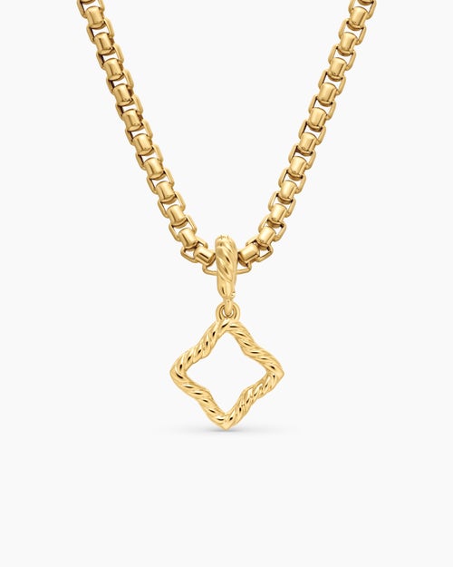 Womens Quatrefoil Amulet in 18K Yellow Gold with Diamonds, 11mm