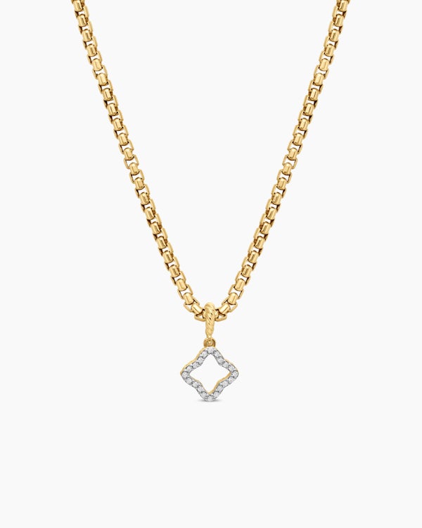 Amulette quadrilobe en or jaune 18 carats avec diamants, 11 mm