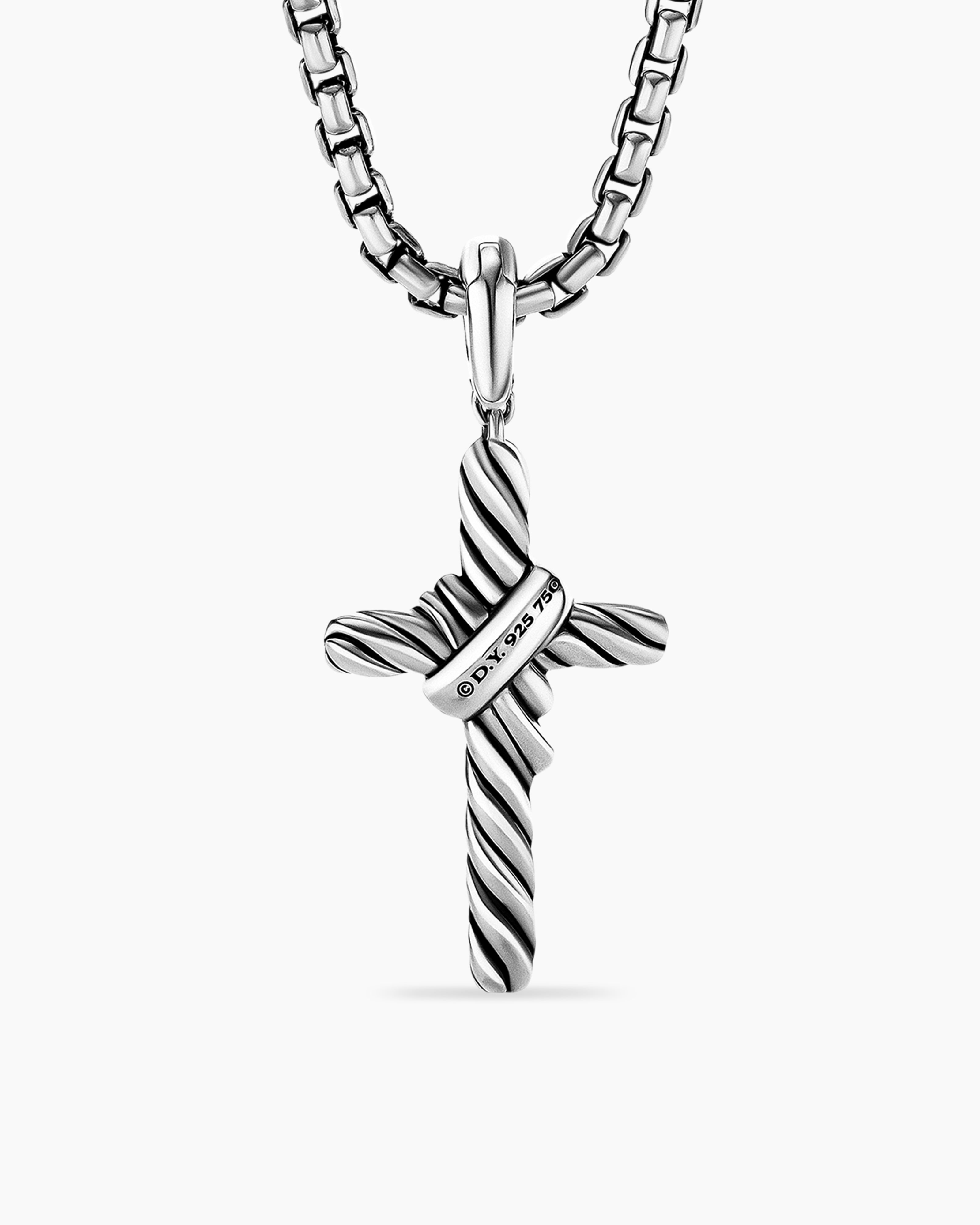 David Yurman Men's Pavé Cross Necklace with Black Diamonds | Bloomingdale's