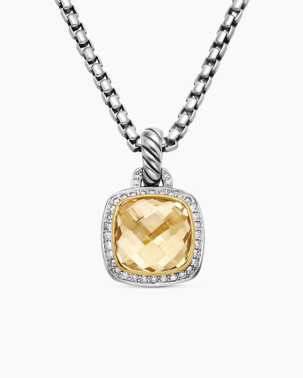 Albion Pendant in Sterling Silver with 18K Yellow Gold and Diamonds, 11mm