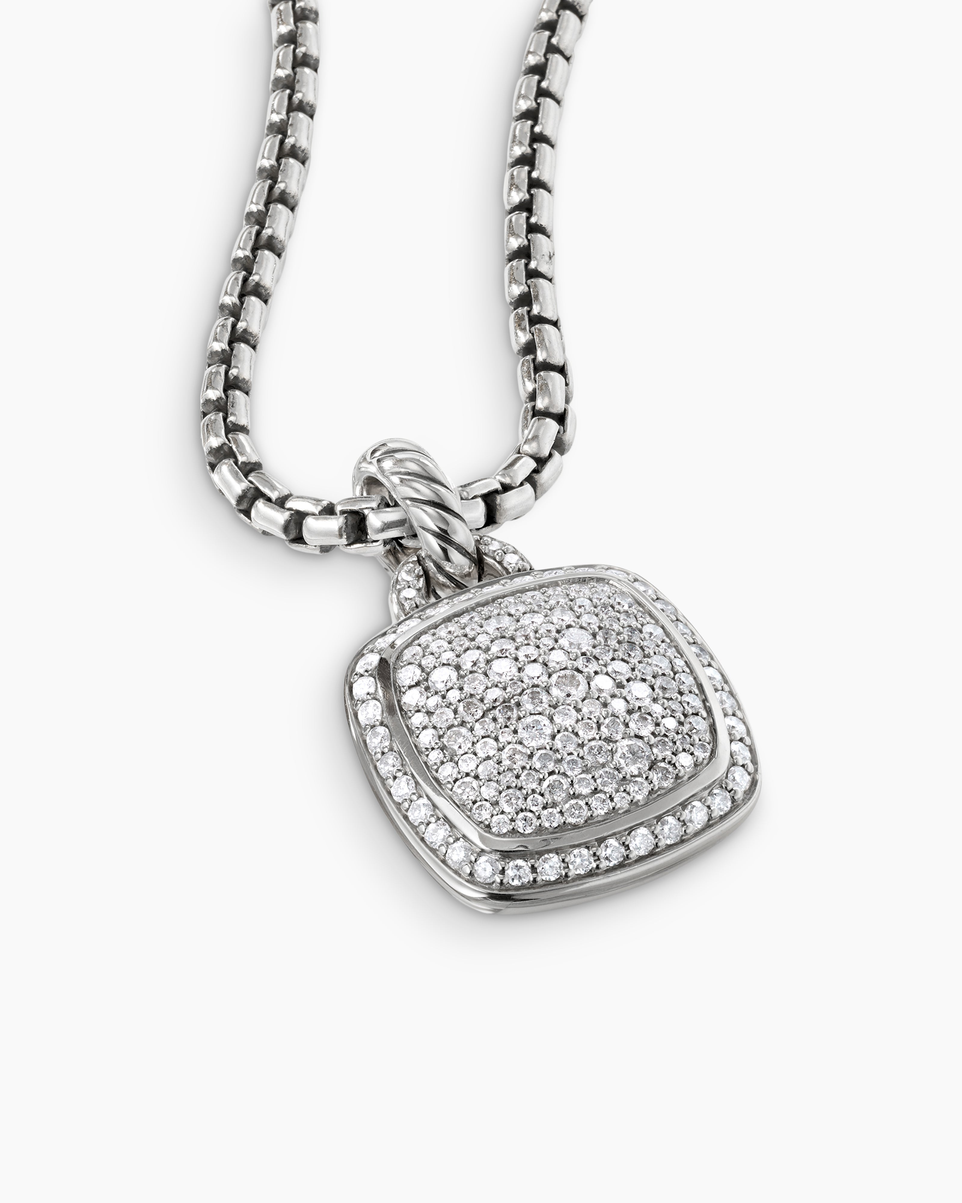 Albion® Pendant in Sterling Silver with Pavé Diamonds, 14mm | David Yurman
