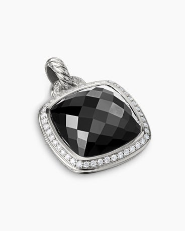 Albion® Pendant in Sterling Silver with Black Onyx and Diamonds, 17mm