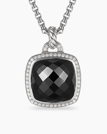 Albion® Pendant in Sterling Silver with Black Onyx and Diamonds, 17mm