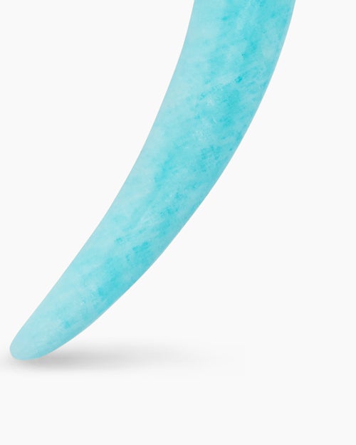 Womens Tusk Amulet with Amazonite and 18K Yellow Gold, 31mm