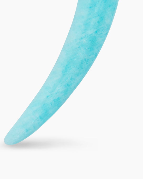 Tusk Amulet with Amazonite and 18K Yellow Gold, 31mm