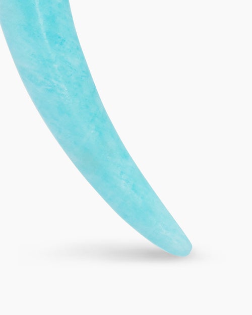 Womens Tusk Amulet with Amazonite and 18K Yellow Gold, 31mm