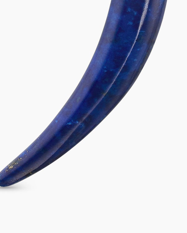 Tusk Amulet with Lapis and 18K Yellow Gold, 31mm