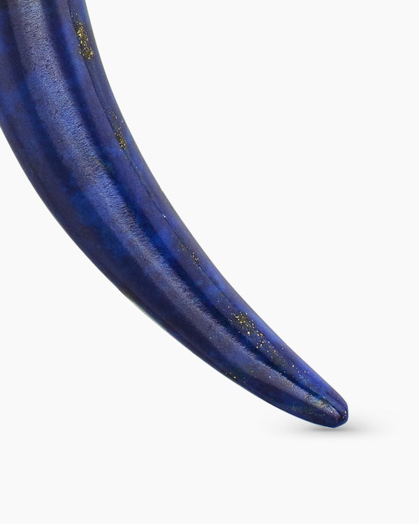 Tusk Amulet with Lapis and 18K Yellow Gold, 31mm