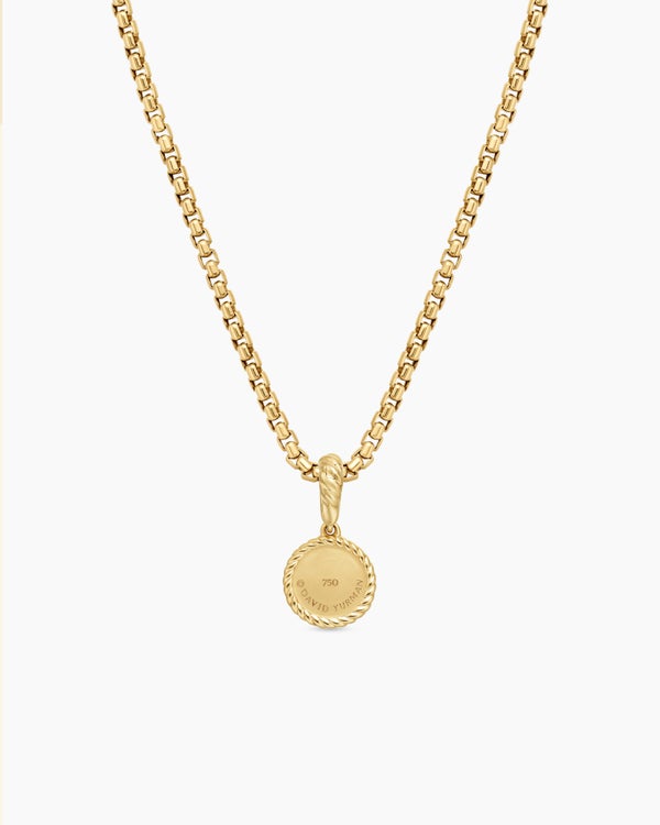 Evil Eye Amulet in 18K Yellow Gold with Pavé Emeralds and Diamonds, 18.8mm