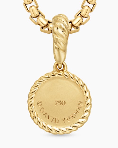 Womens Evil Eye Amulet in 18K Yellow Gold with Pavé Blue Sapphires and Diamonds, 11mm