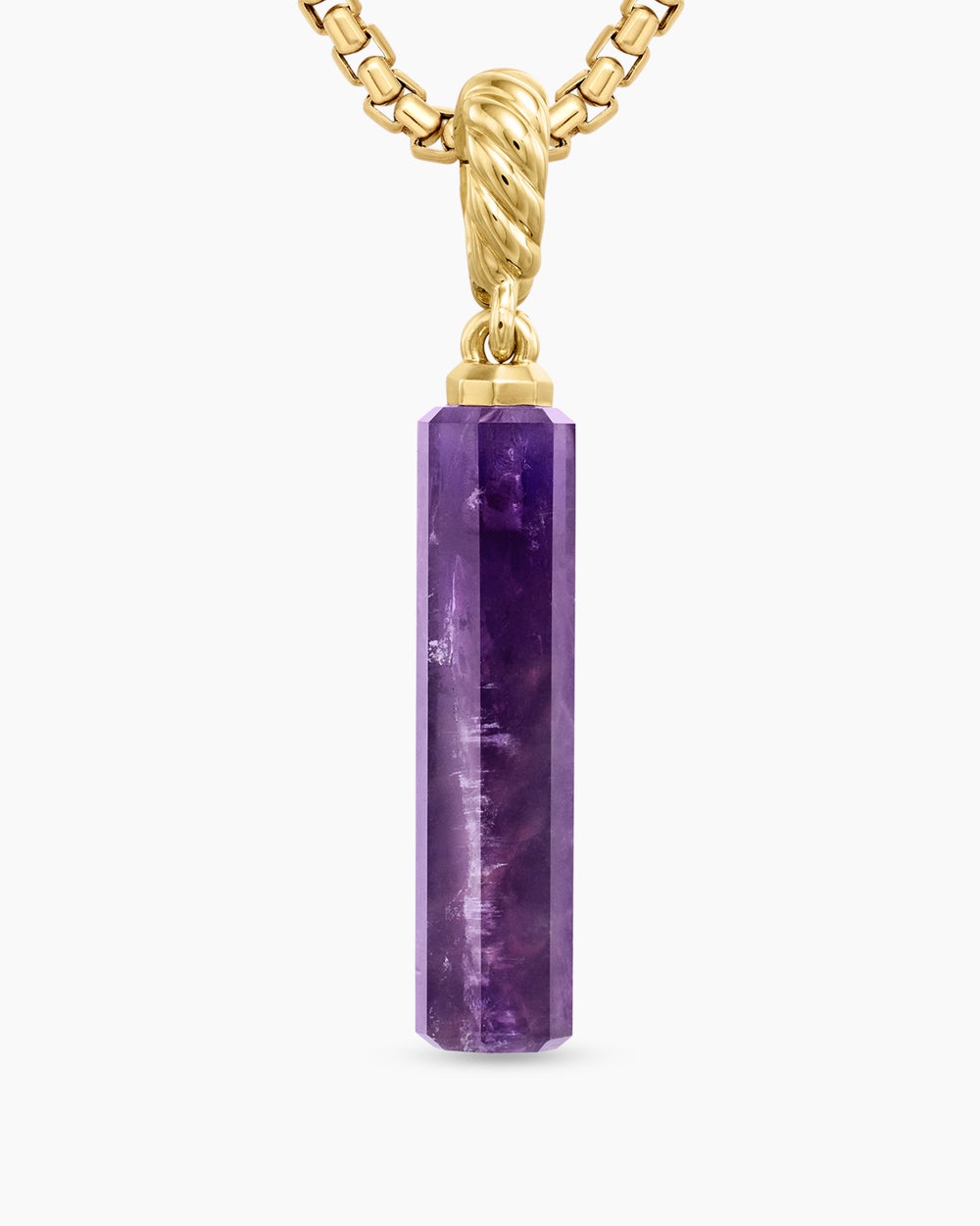 Amulette cylindrique avec améthyste et or jaune 18 carats, 20 mm femmes