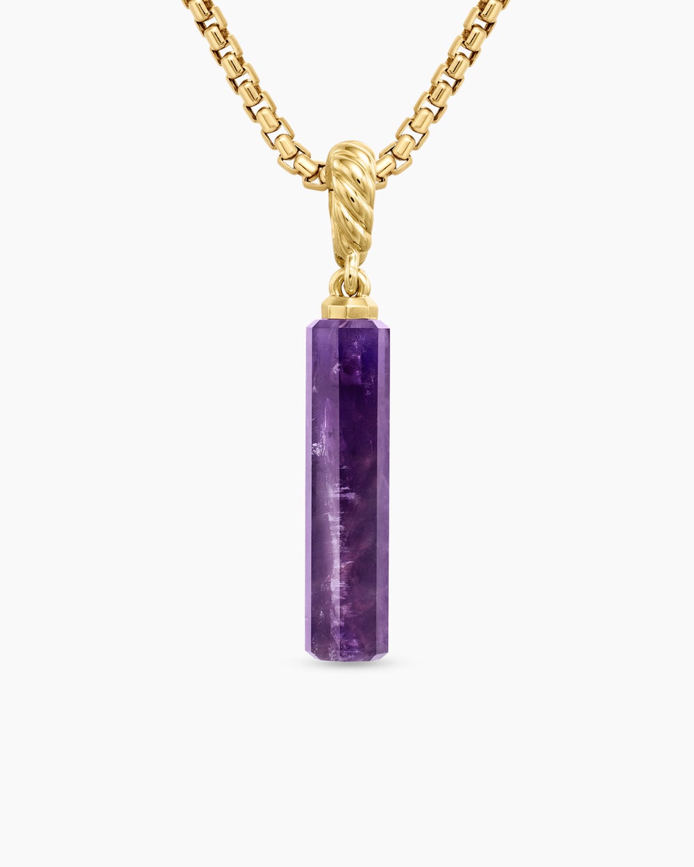 Amulette cylindrique avec améthyste et or jaune 18 carats, 20 mm femmes