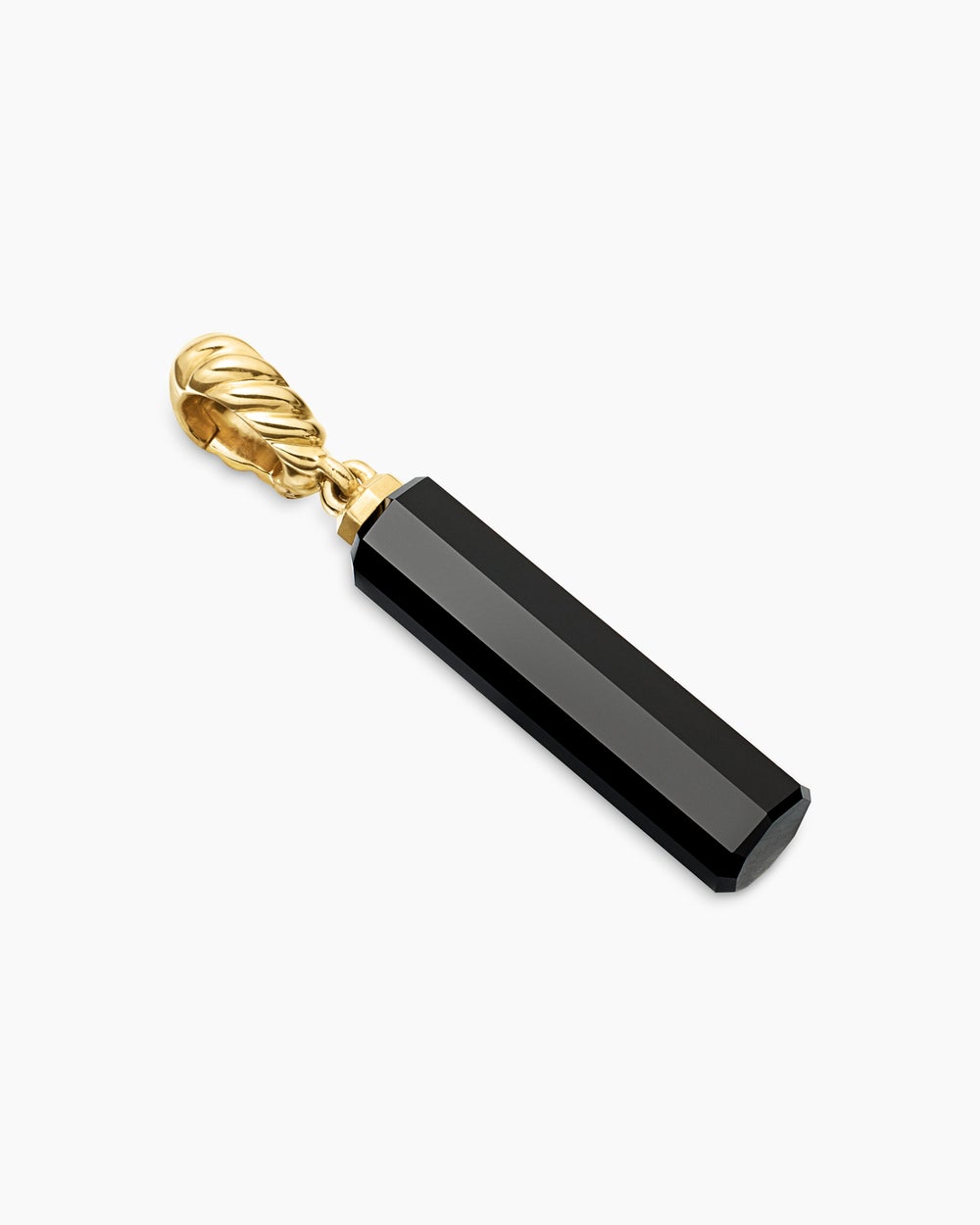 Womens Barrel Amulet with Black Onyx and 18K Yellow Gold, 20mm