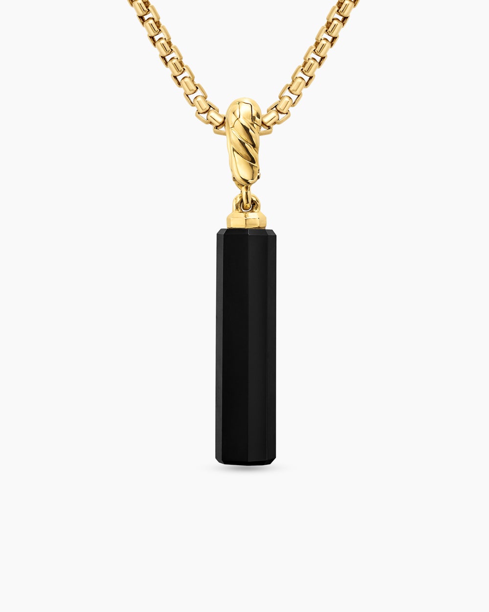 Womens Barrel Amulet with Black Onyx and 18K Yellow Gold, 20mm
