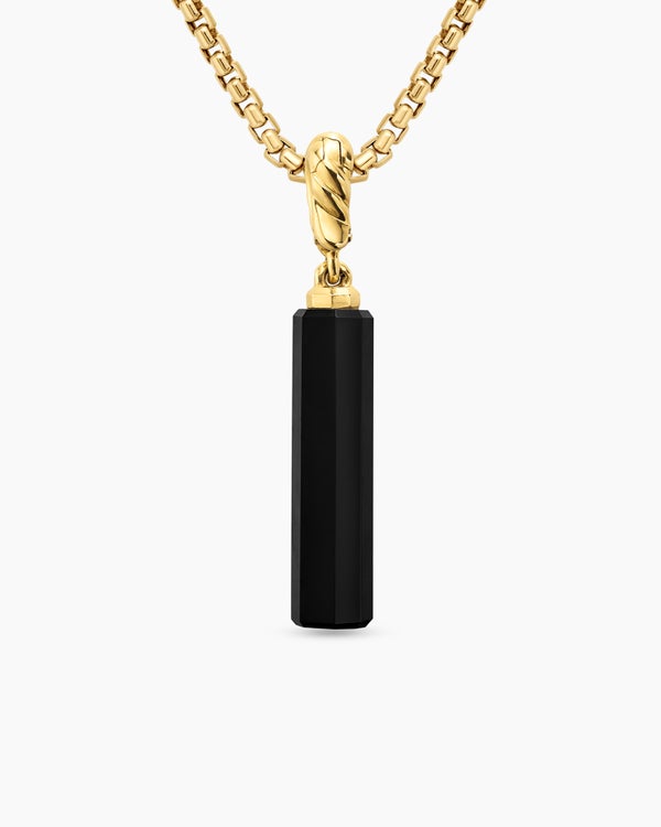 Barrel Amulet with Black Onyx and 18K Yellow Gold, 20mm