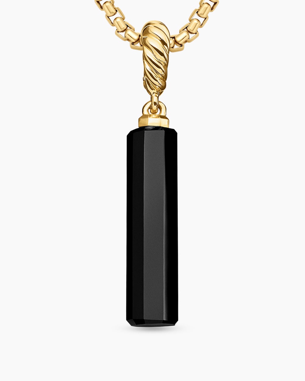 Womens Barrel Amulet with Black Onyx and 18K Yellow Gold, 20mm