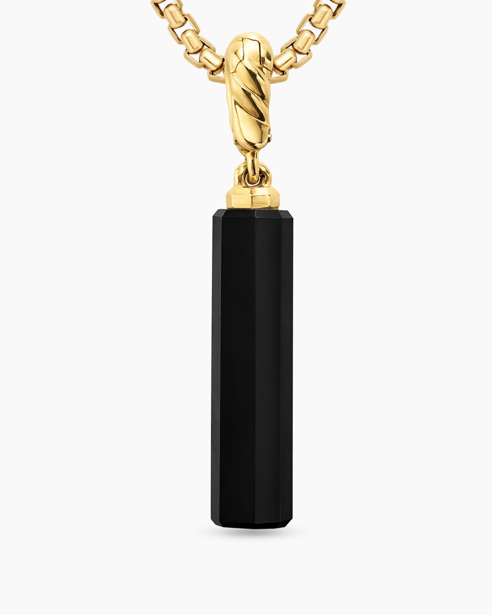 Womens Barrel Amulet with Black Onyx and 18K Yellow Gold, 20mm
