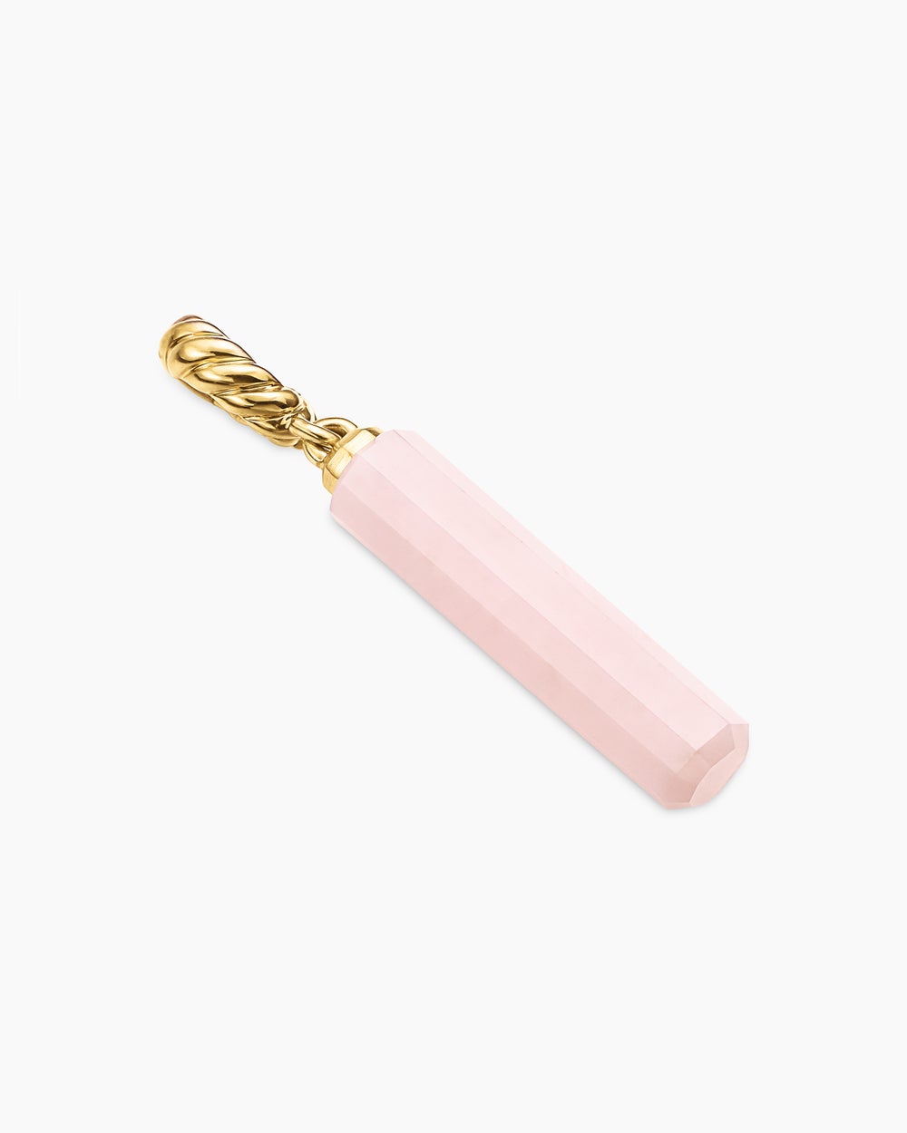 Womens Barrel Amulet with Pink Opal and 18K Yellow Gold, 20mm