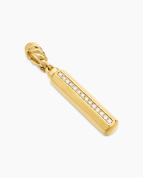 Womens Barrel Amulet in 18ct Yellow Gold with Diamonds, 20mm