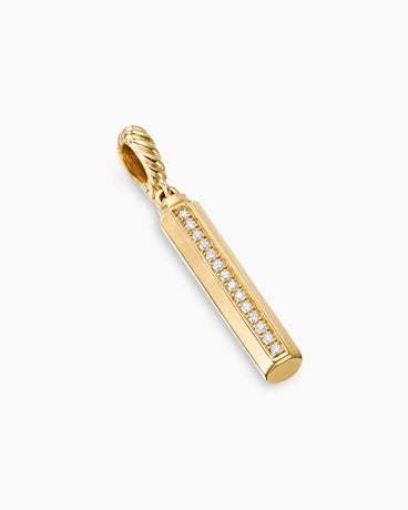 Barrel Amulet in 18K Yellow Gold with Diamonds, 27mm