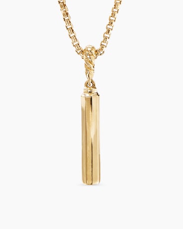 Barrel Amulet in 18K Yellow Gold with Diamonds, 27mm