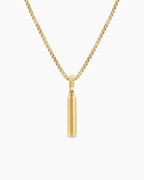 Womens Barrel Amulet in 18K Yellow Gold with Diamonds, 20mm