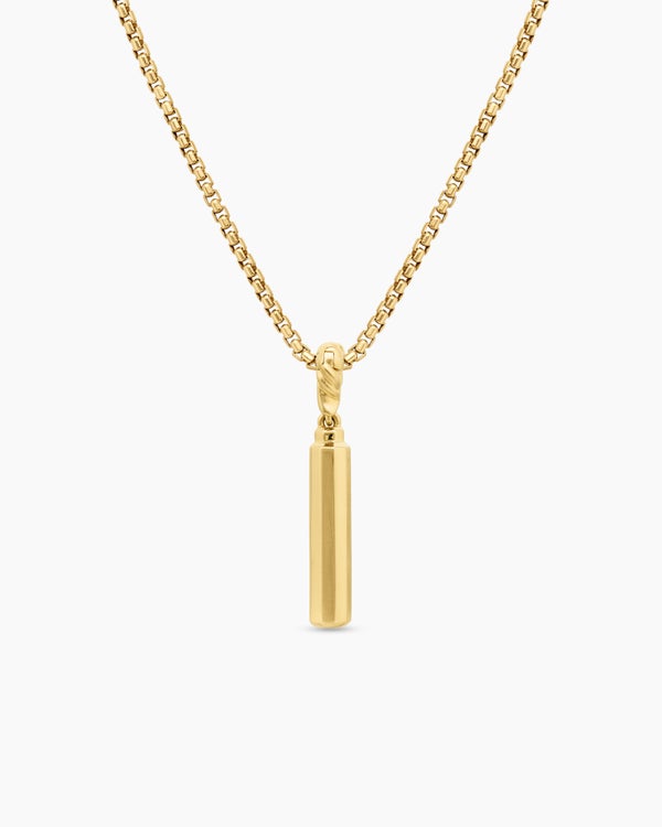 Barrel Amulet in 18K Yellow Gold with Diamonds, 20mm