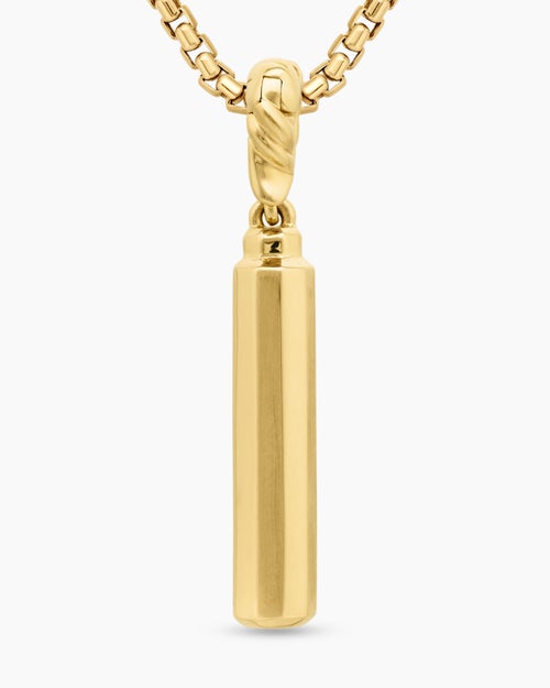 Womens Barrel Amulet in 18K Yellow Gold with Diamonds, 20mm