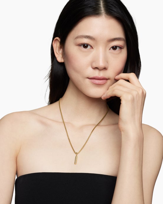 Barrel Amulet in 18K Yellow Gold with Diamonds, 20mm