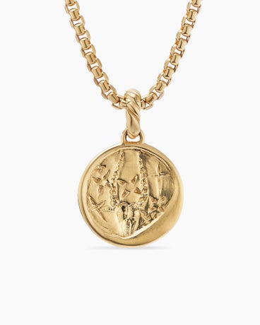 Amulette Capricorne en or jaune 18 carats avec diamants, 28,7 mm