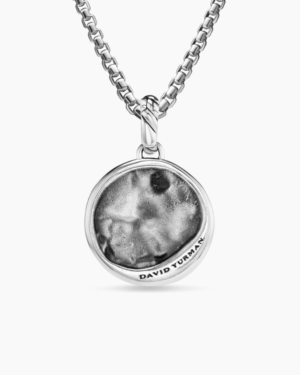 Amulette Verseau en argent massif avec or jaune 18 carats et diamants, 19 mm