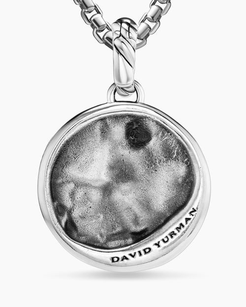 Womens Aquarius Amulet in Sterling Silver with 18K Yellow Gold and Diamonds, 19mm