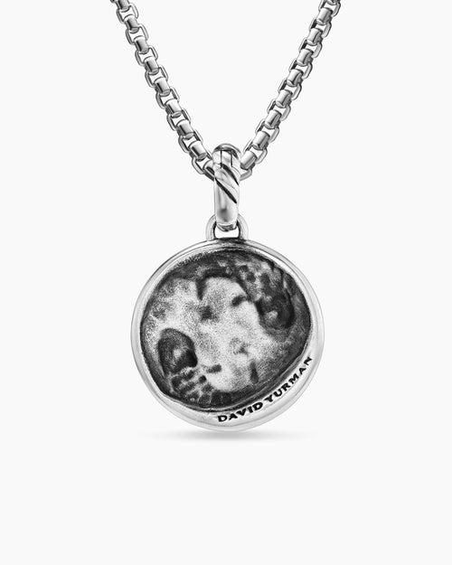 Womens Pisces Amulet in Sterling Silver with 18K Yellow Gold and Diamonds, 19mm