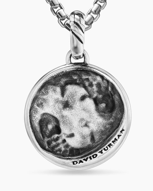 Womens Pisces Amulet in Sterling Silver with 18K Yellow Gold and Diamonds, 19mm