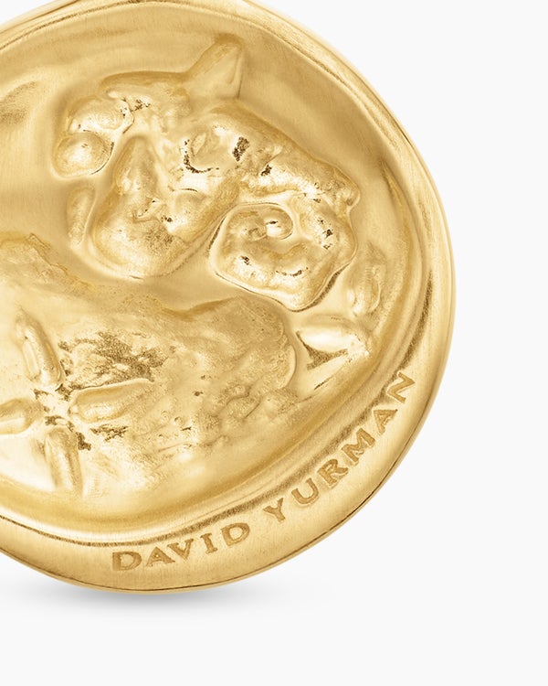 Amulette Bélier en or jaune 18 carats avec diamants, 19 mm