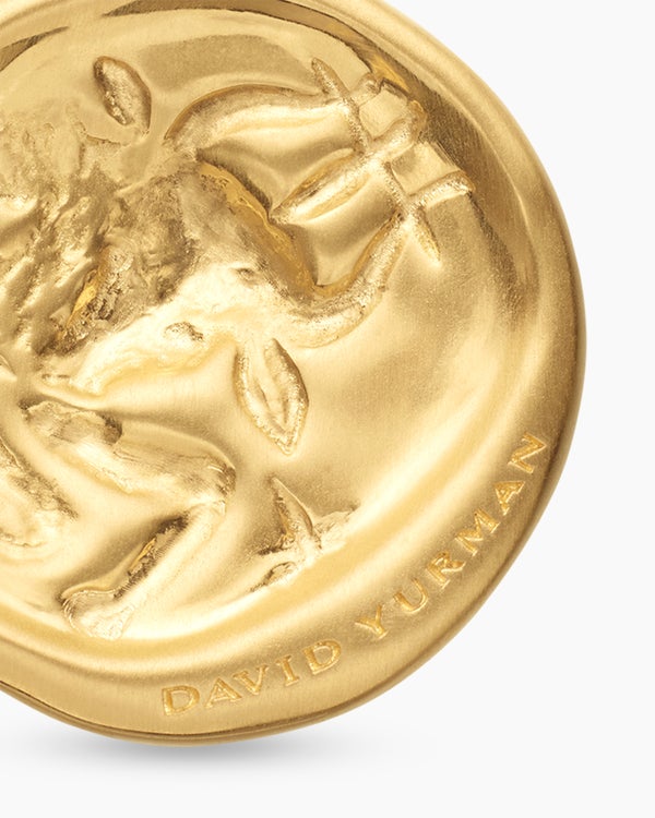 Amulette Taureau en or jaune 18 carats avec diamants, 19 mm