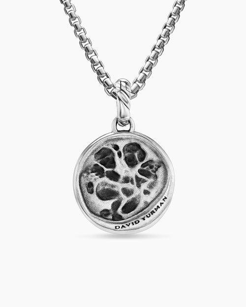 Womens Gemini Amulet in Sterling Silver with 18ct Yellow Gold and Diamonds, 19mm