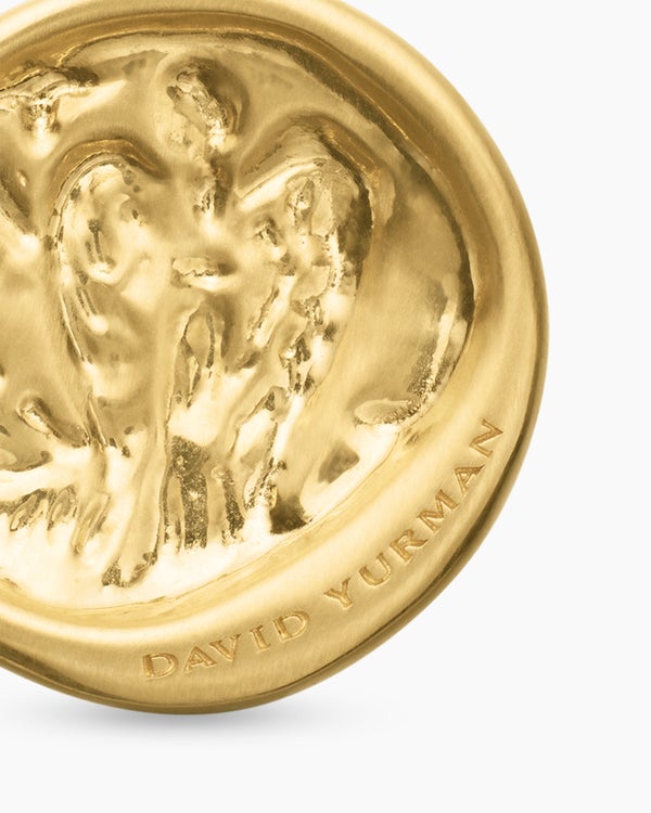 Virgo Amulet in 18K Yellow Gold with Diamonds, 19mm