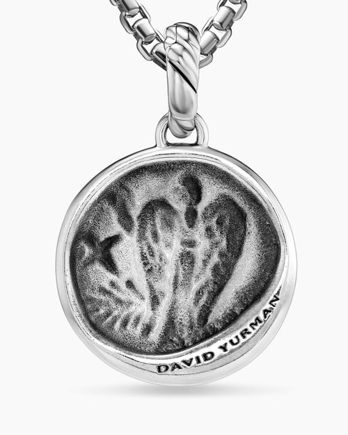 Womens Virgo Amulet in Sterling Silver with 18K Yellow Gold and Diamonds, 19mm