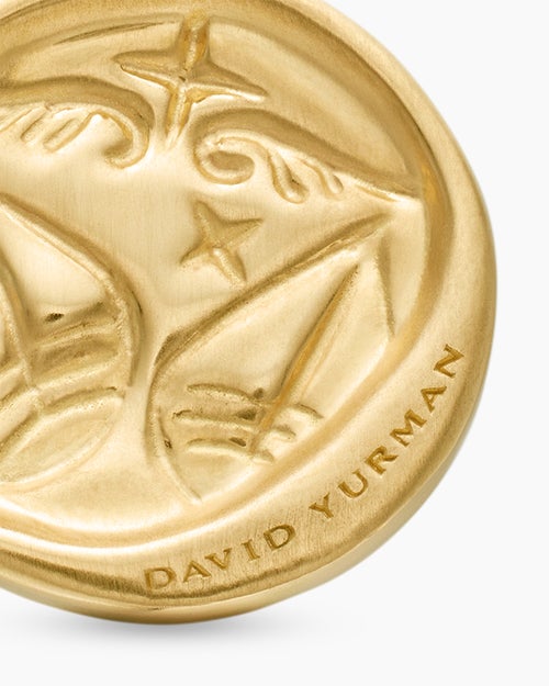 Womens Libra Amulet in 18K Yellow Gold with Diamonds, 19mm