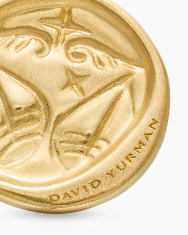 Amulette Balance en or jaune 18 carats avec diamants, 19 mm