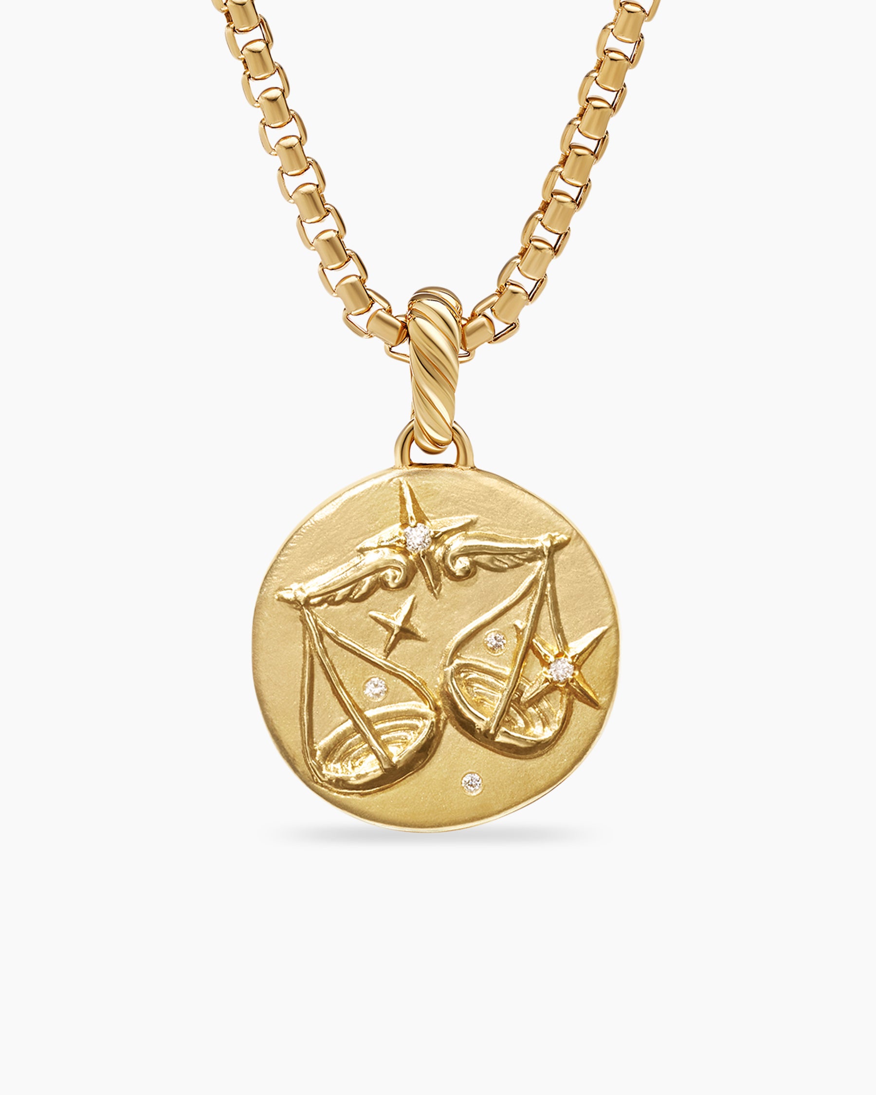 Libra Amulet in 18K Yellow Gold with Diamonds, 28.7mm | David Yurman
