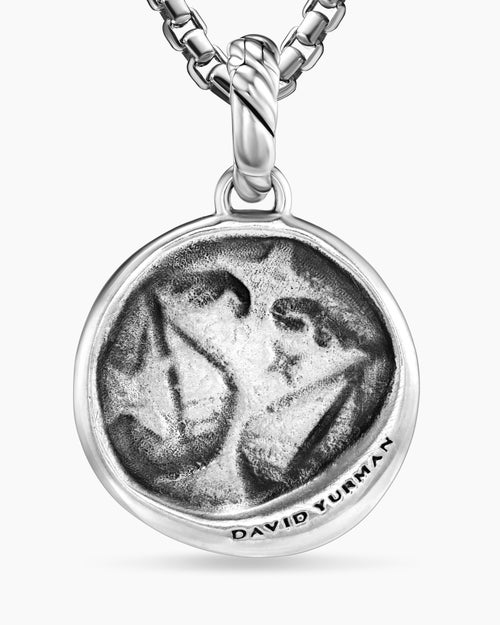 Womens Libra Amulet in Sterling Silver with 18K Yellow Gold and Diamonds, 19mm