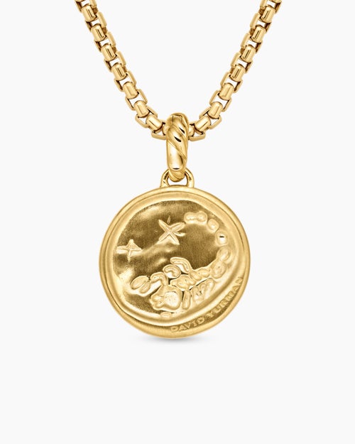 Womens Scorpio Amulet in 18K Yellow Gold with Diamonds, 19mm