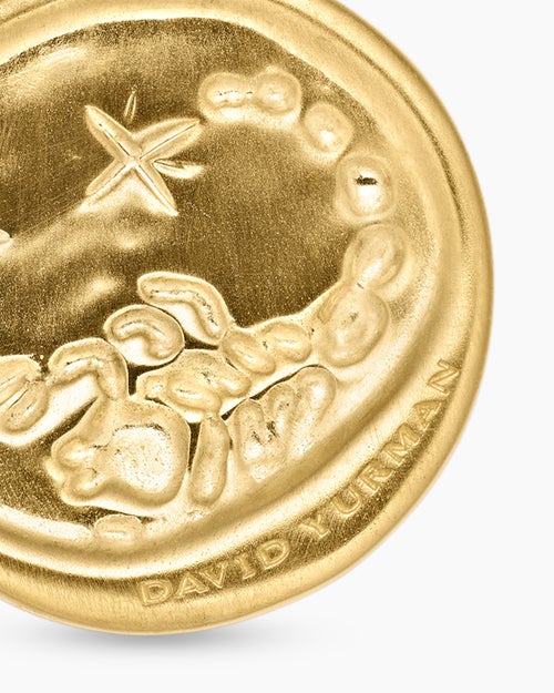 Womens Scorpio Amulet in 18ct Yellow Gold with Diamonds, 19mm