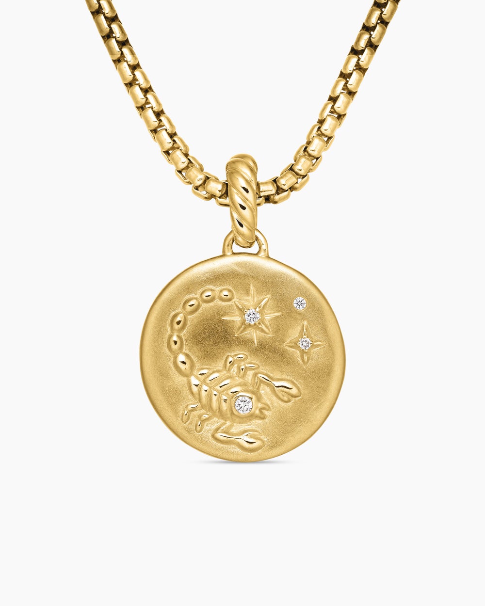 Amulette Scorpion en or jaune 18 carats avec diamants, 19 mm femme