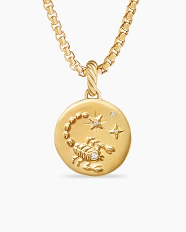 Scorpio Amulet in 18K Yellow Gold with Diamonds, 28.7mm