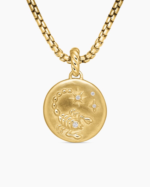 Amulette Scorpion en or jaune 18 carats avec diamants, 19 mm