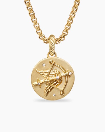 Sagittarius Amulet in 18K Yellow Gold with Diamonds, 28.7mm